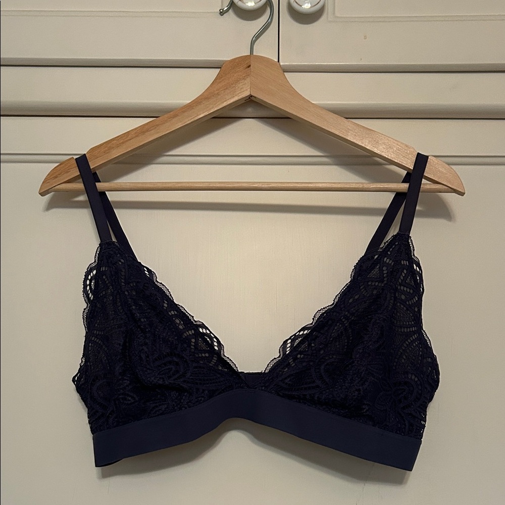 Elegant Navy Lace Bralette